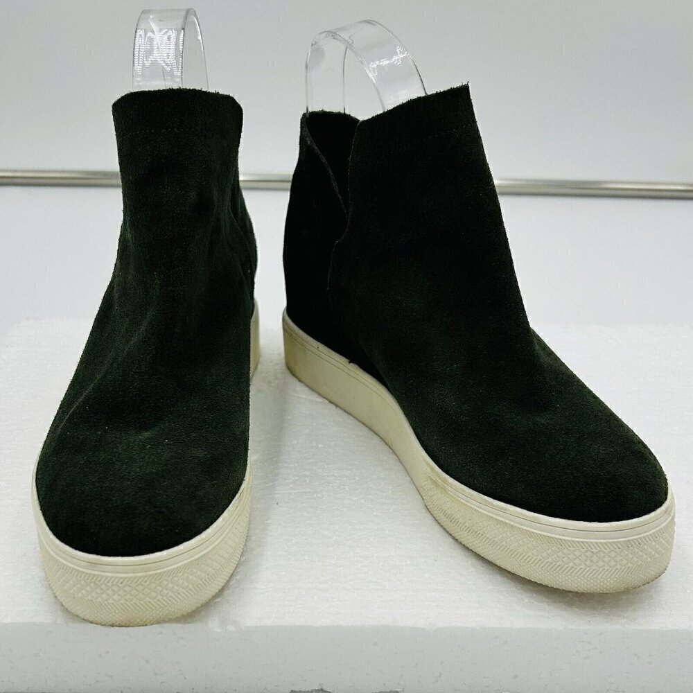 Steve Madden Bootie Sneakers Women's Wrangle Dark Green Suede Leather Size 7M